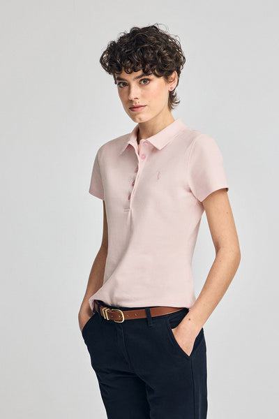 polo club Roze katoenen polo met korte mouwen en geborduurd Rigby Best