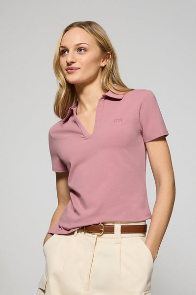 polo club Roze polo "Pedraza" zonder knopen met rubberen Polo Club-logo polo club Roze polo "Pedraza" zonder knopen met rubberen Polo Club-logo