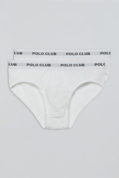 polo club Set van twee witte slips met Polo Club-detail