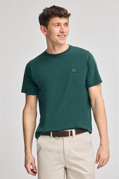 polo club Smaragdgroen T-shirt met garment dye en Polo Club-logo