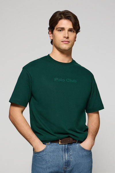 polo club Smaragdgroen T-shirt met korte mouwen ronde hals en Polo Club-logo