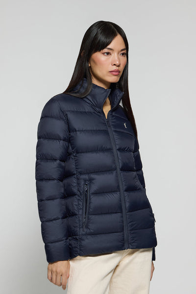 polo club Ultralichte marineblauwe jas "Susanne" met geborduurd Rigby Go-logo