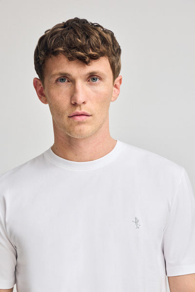 polo club Wit basic T-shirt met ronde hals en geborduurd Rigby Best