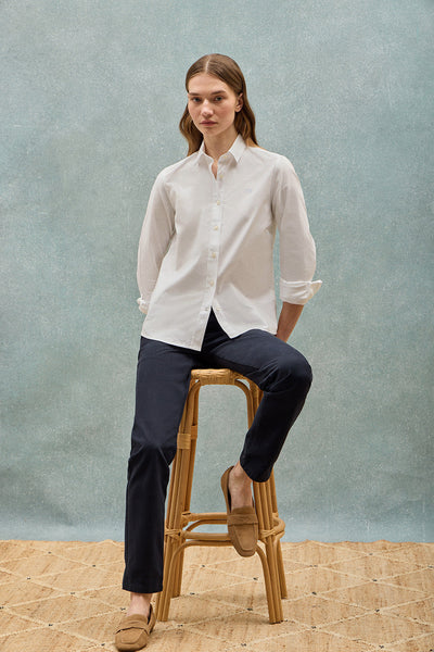 polo club Wit hemd met geborduurd Polo Club-logo regular fit