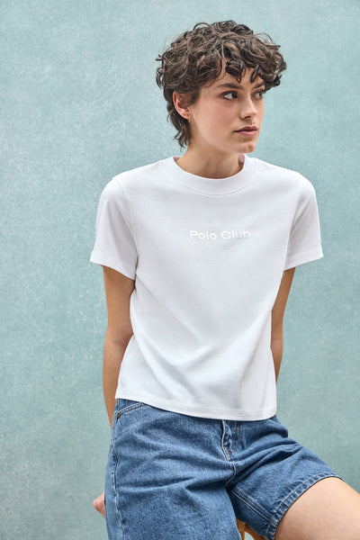 polo club Wit T-shirt Diamond met foil Polo Club-print