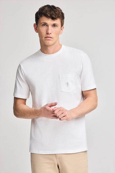 polo club Wit T-shirt met korte mouwen borstzakje en geborduurd Rigby Best