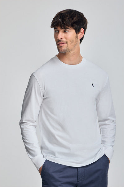 polo club Wit T-shirt met lange mouwen en geborduurd Rigby Go-logo