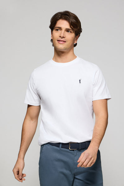 polo club Wit T-shirt met ronde hals en geborduurd Rigby Go-logo