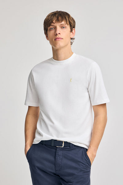 polo club Wit T-shirt van katoen en linnen met geborduurd Rigby Go-logo