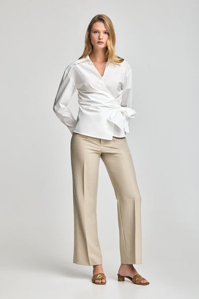 polo club Witte overslagblouse Meggan met Polo Club details