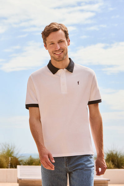 polo club Witte polo Dareh met korte mouwen en geborduurd Rigby Go-logo