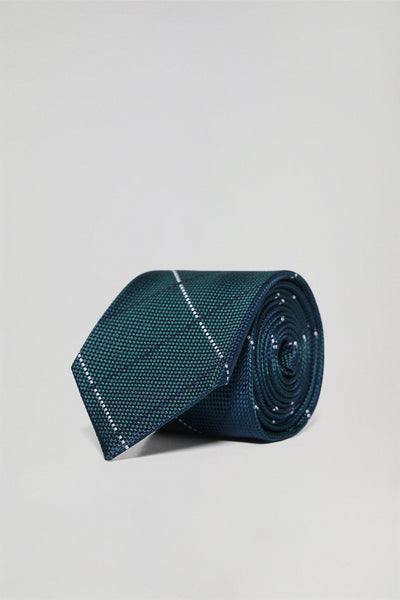 polo club Zijden stropdas met ruitpatroon en Polo Club-logo