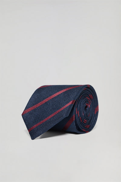 polo club Zijden stropdas met strepen en Polo Club-logo