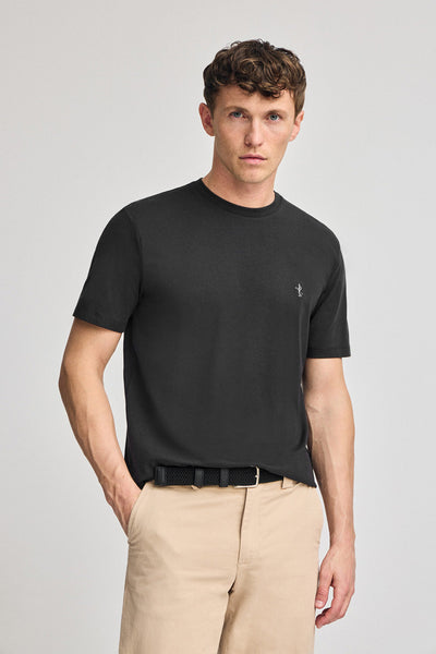 Polo Club Zwart Basic T-shirt Met Ronde Hals En Geborduurd Rigby Best