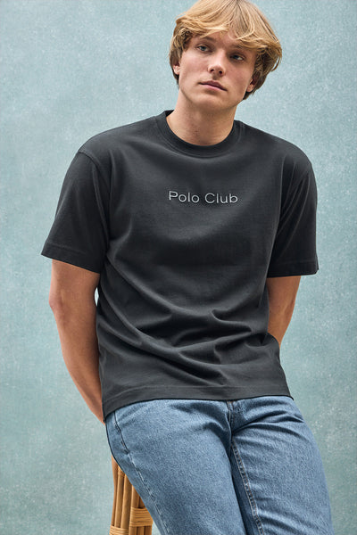 polo club Zwart T-shirt met korte mouwen ronde hals en Polo Club-logo