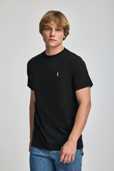 polo club Zwart T-shirt met ronde hals en geborduurd Rigby Go-logo