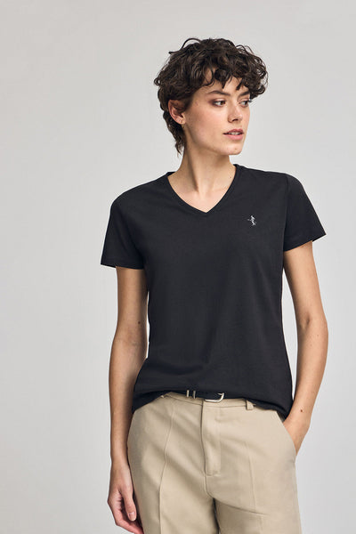 Polo Club Zwart T-shirt Met V-hals En Geborduurd Rigby Best