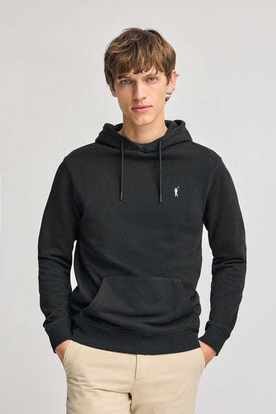 polo club Zwarte hoodie met geborduurd Rigby Go-logo