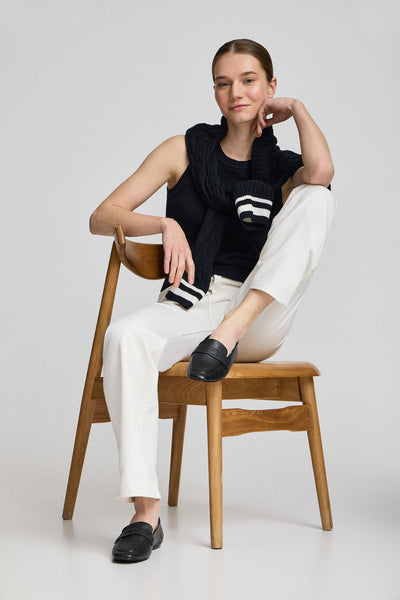 polo club Zwarte nappaleren loafers Antonella met metalen detail