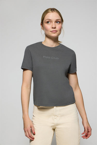 polo club Zwartgrijze T-shirt 'Tori' met Polo Club Minimal Combo-logo