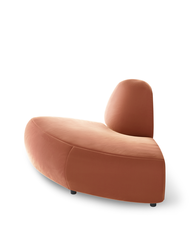 pols potten A-Round-U Bank Eindhoek Fluweel Dark brown