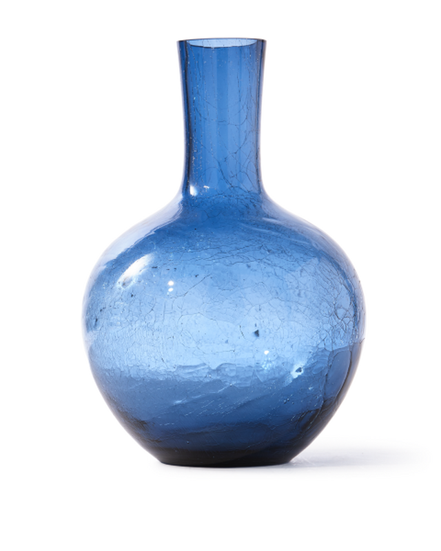 Pols Potten Gecraqueleerde Glazen Bolvaas L Dark Blue