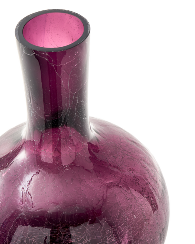 Pols Potten Gecraqueleerde Glazen Bolvaas L Dark Purple