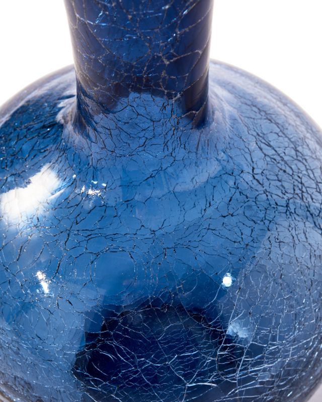 Pols Potten Gecraqueleerde Glazen Bolvaas S Dark Blue