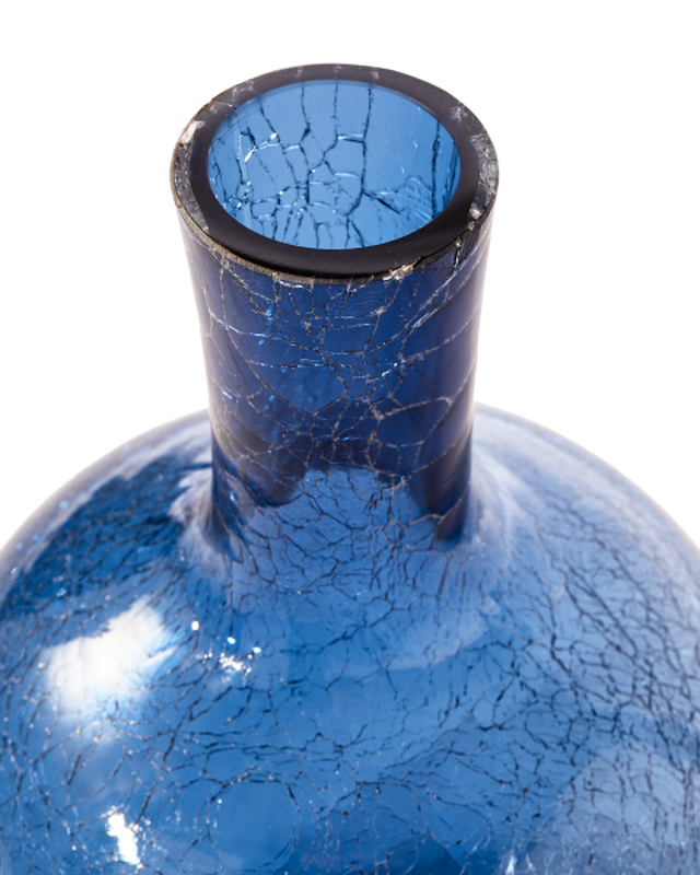 Pols Potten Gecraqueleerde Glazen Bolvaas S Dark Blue