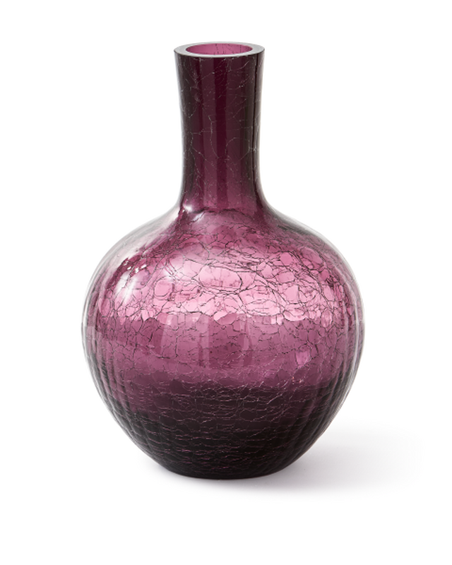 pols potten Gecraqueleerde glazen bolvaas S Dark Purple