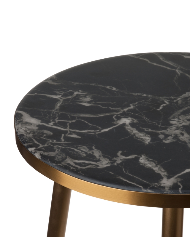 Pols Potten Marble Look & Gouden Feet Bijzettafel Black