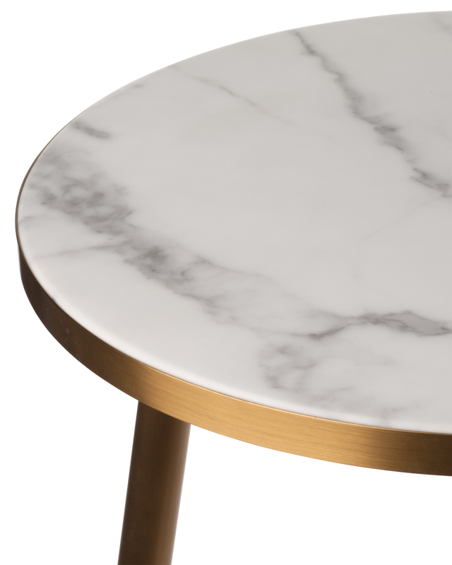 Pols Potten Marble Look & Gouden Feet Bijzettafel White