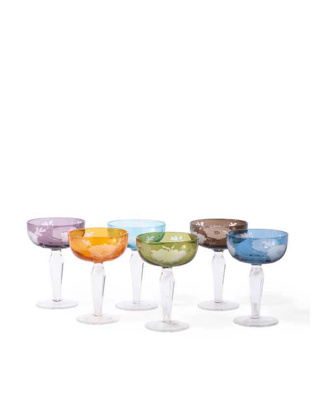 Pols Potten Multicolour Peony Coupe Champagneglazen Multi-colour