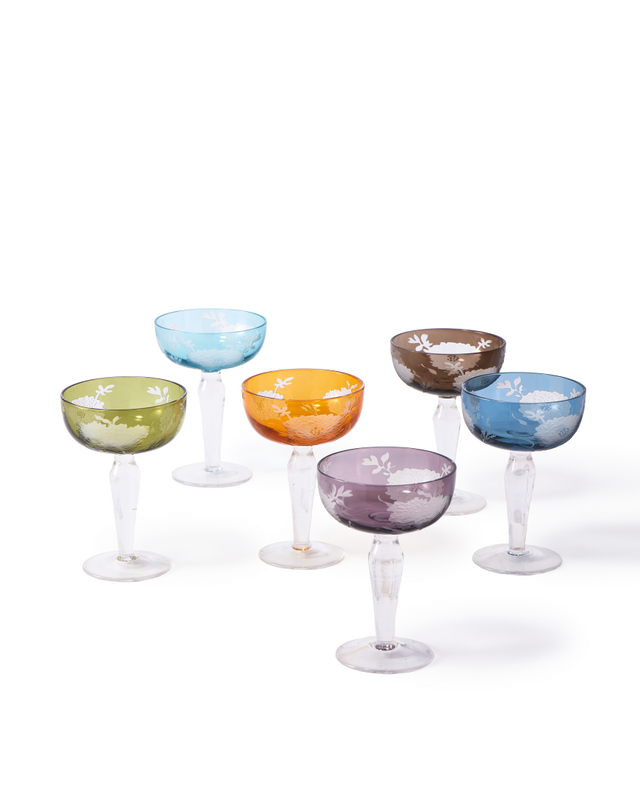 pols potten Multicolour Peony Coupe Champagneglazen Multi-colour