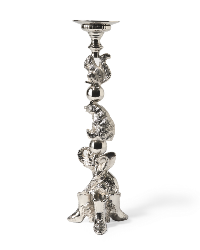 pols potten Animal Kandelaar Silver