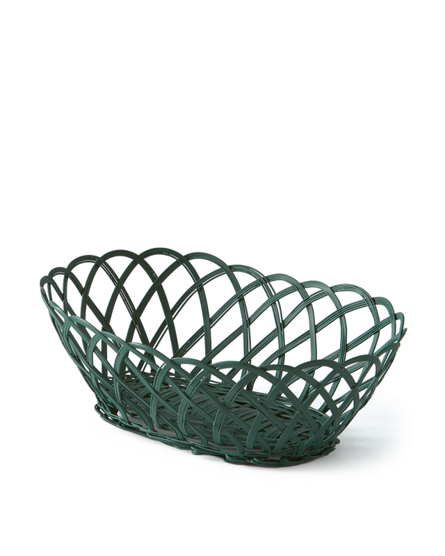 pols potten Bakkie Mandje Ovaal Dark green