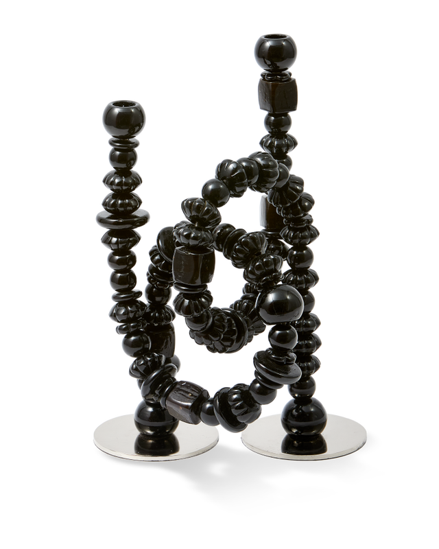 pols potten Beads Kandelaar Black