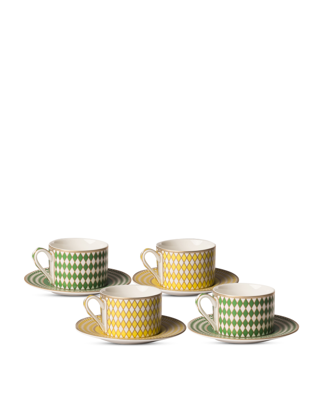 pols potten Chess Theekoppen Multi-colour