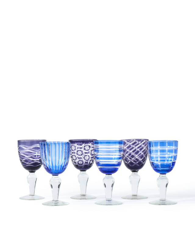 Pols Potten Cobalt Mix Wijnglazen Multi-colour