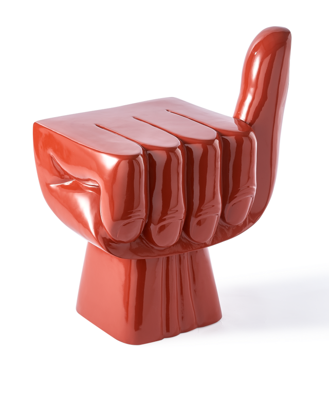 pols potten Fist Stoel Coral red