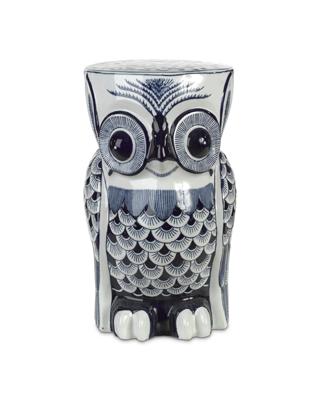 Pols Potten Flower Owl Bijzettafel Dark Blue
