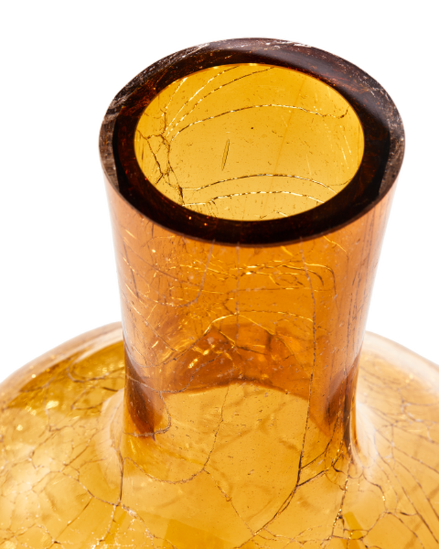 Pols Potten Gecraqueleerde Glazen Bolvaas L Yellow