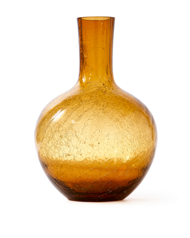 Pols Potten Gecraqueleerde Glazen Bolvaas L Yellow