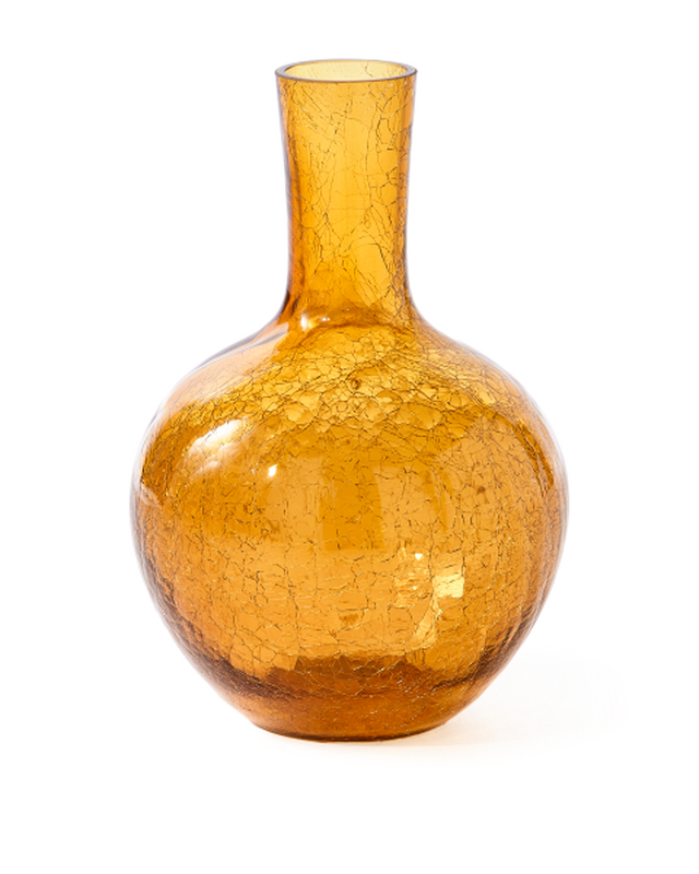 pols potten Gecraqueleerde glazen bolvaas S Yellow