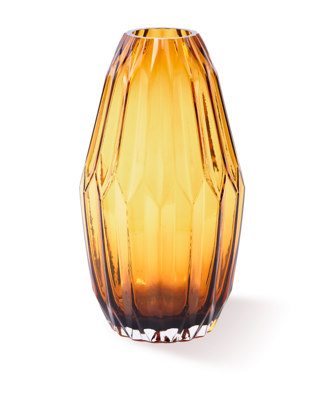 pols potten Glazen Folds Vaas - M Ochre