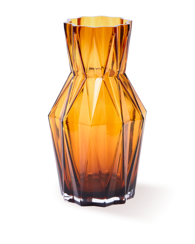 pols potten Glazen Folds Vaas - S Ochre