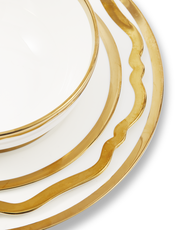 Pols Potten Golden Finds Borden & Schalen Set White