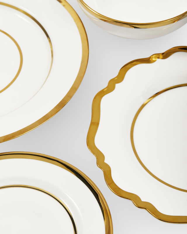 Pols Potten Golden Finds Borden & Schalen Set White