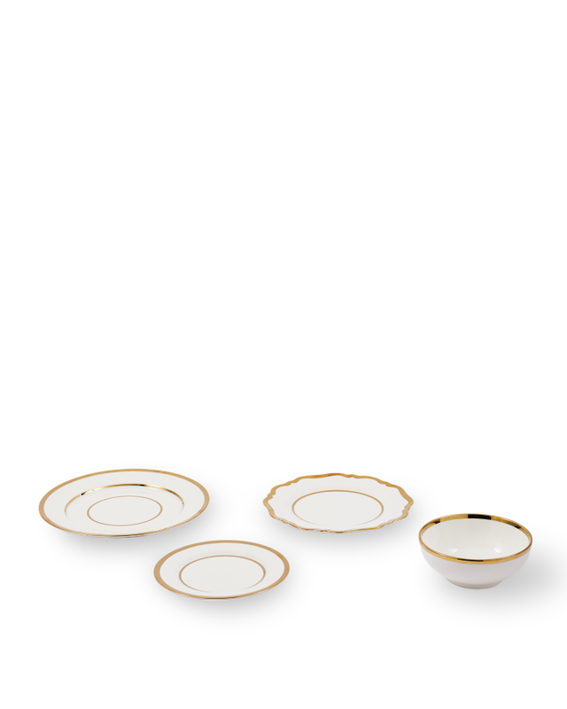 pols potten Golden Finds Borden & Schalen Set White