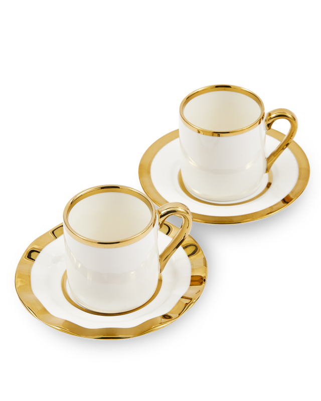 Pols Potten Golden Finds Espresso Kopjes White